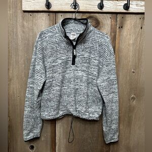 PINK Victoria’s Secret Zip Mock Neck Fleece Top in Gray Size Medium Women’s